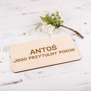 Tabliczka na drzwi z imieniem i tekstem - Chłopiec