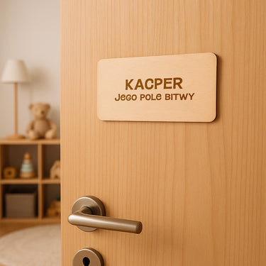 Tabliczka na drzwi z imieniem i tekstem - Chłopiec