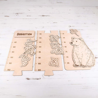 Miarka dziecięca na ścianę - Niedźwiedź