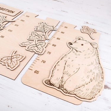 Miarka dziecięca na ścianę - Niedźwiedź