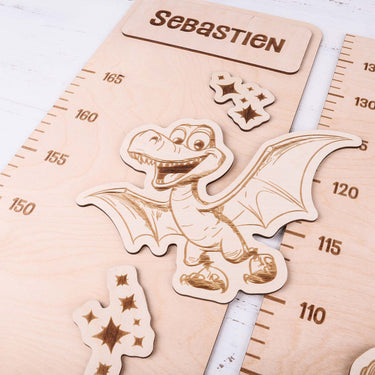Miarka dziecięca na ścianę - Dinozaur