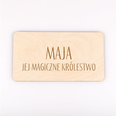 Tabliczka na drzwi z imieniem i tekstem - Dziewczynka