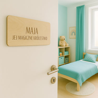 Tabliczka na drzwi z imieniem i tekstem - Dziewczynka