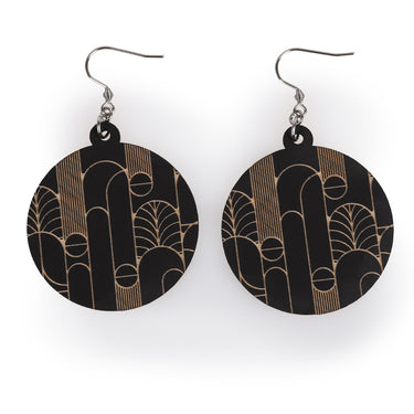 Drewniane kolczyki HOORAY Black Secese