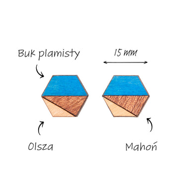 Drewniane kolczyki HOORAY Azul