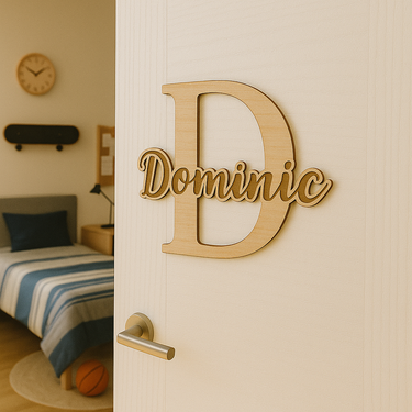 Tabliczka na drzwi z imieniem i tekstem