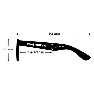 Okulary przeciwsłoneczne z bambusowymi nóżkami - czarna ramka z niebieskimi szkiełkami