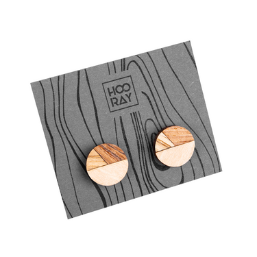 Drewniane kolczyki HOORAY Caoba 