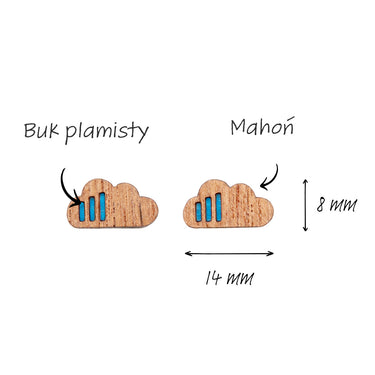 Drewniane kolczyki HOORAY Soffio deszcz